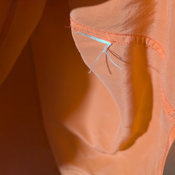 Equipment | Signature Slim Fit Silk Button-Up Shirt In Living Coral - Picture 10 of 14